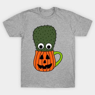 Cute Cactus Design #248: Small Cactus In Jack O Lantern Mug T-Shirt